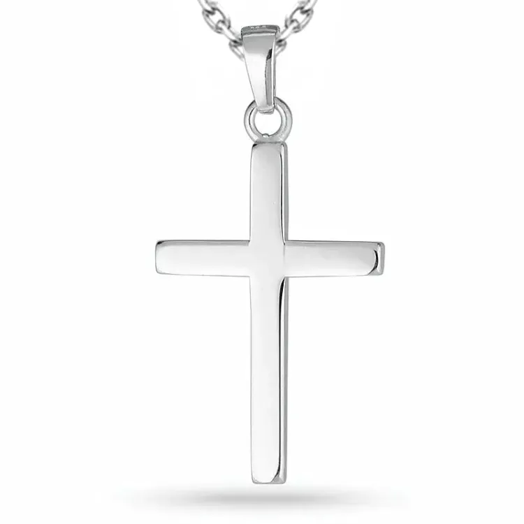 kruis ketting in zilver met hanger in zilver - Amoré