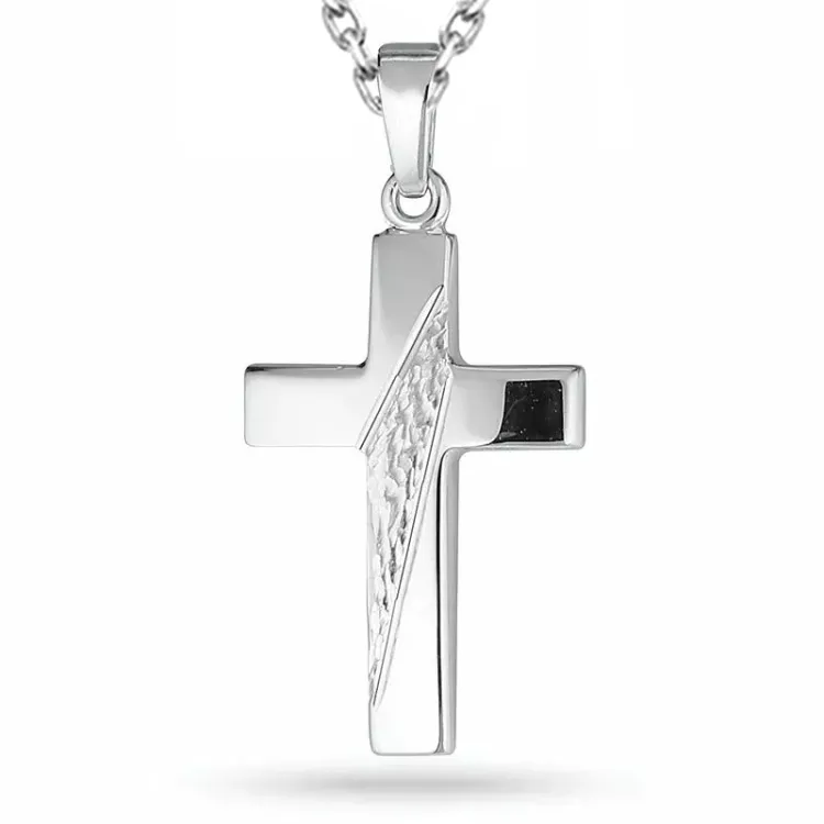 kruis ketting in zilver met hanger in zilver - Amoré