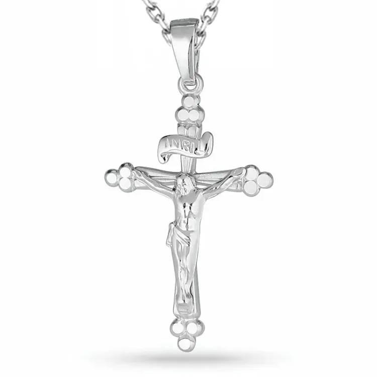 kruis met Jezus ketting in zilver met hanger in zilver - Amoré