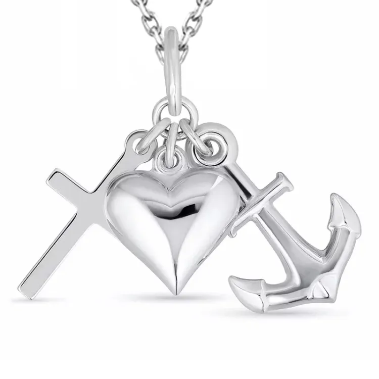 geloof-hoop-liefde ketting in zilver met hanger in zilver - Amoré