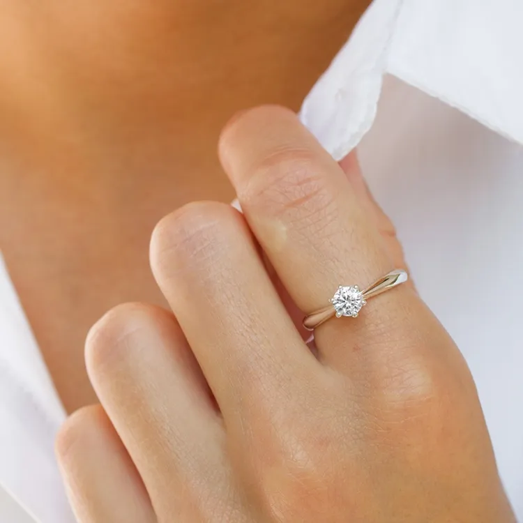 zirkoon solitaire ring in zilver