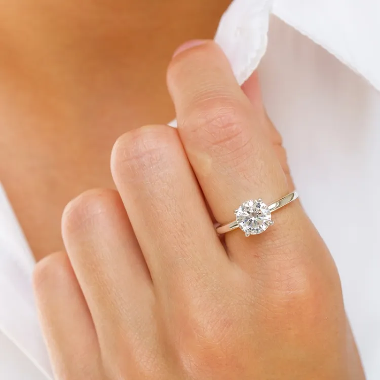 zirkoon solitaire ring in zilver