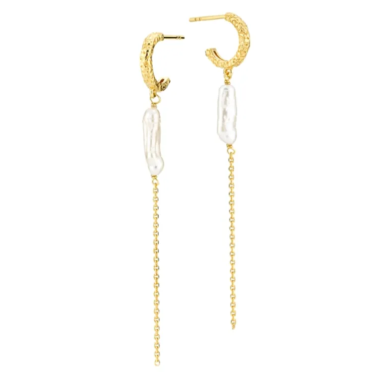Sistie Beach oorbellen in verguld sterlingzilver
