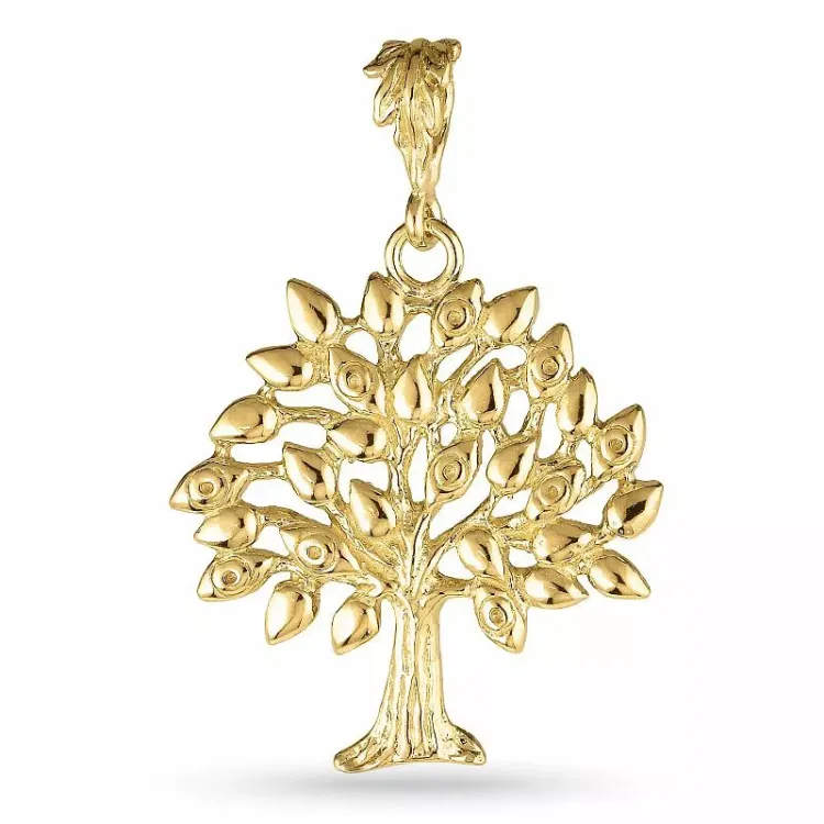 Groot boom van het leven hanger in verguld sterlingzilver