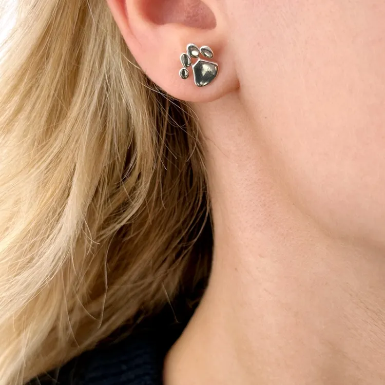poot zilver oorbellen in zilver - Little Ones