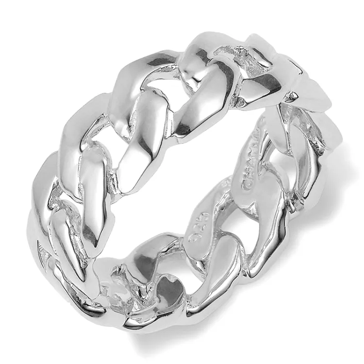panzer ring in zilver