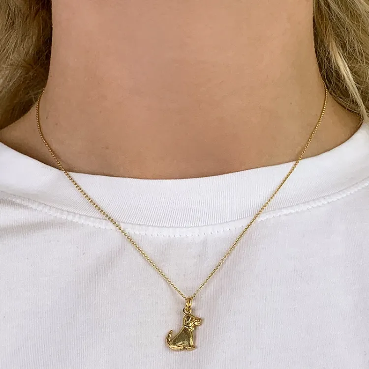 honden hanger in verguld sterlingzilver