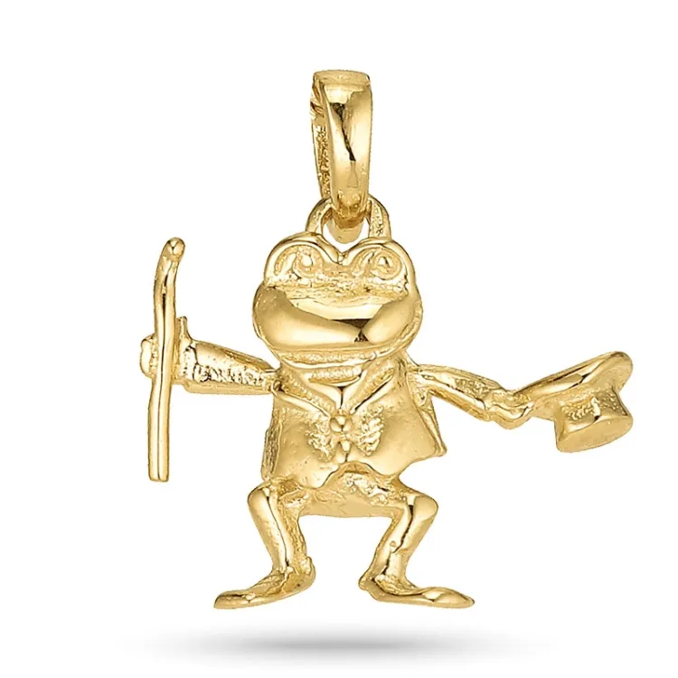 kikker hanger in verguld sterlingzilver