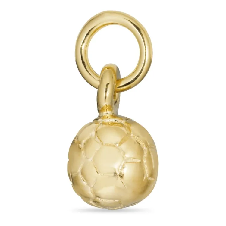 Klein voetbal hanger in verguld sterlingzilver