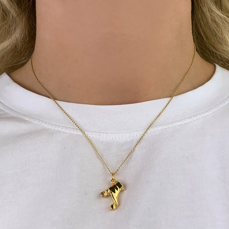 rolschaats hanger in verguld sterlingzilver