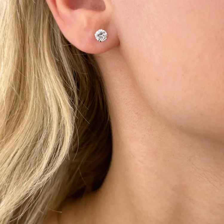 5 mm zirkoon oorbellen in zilver