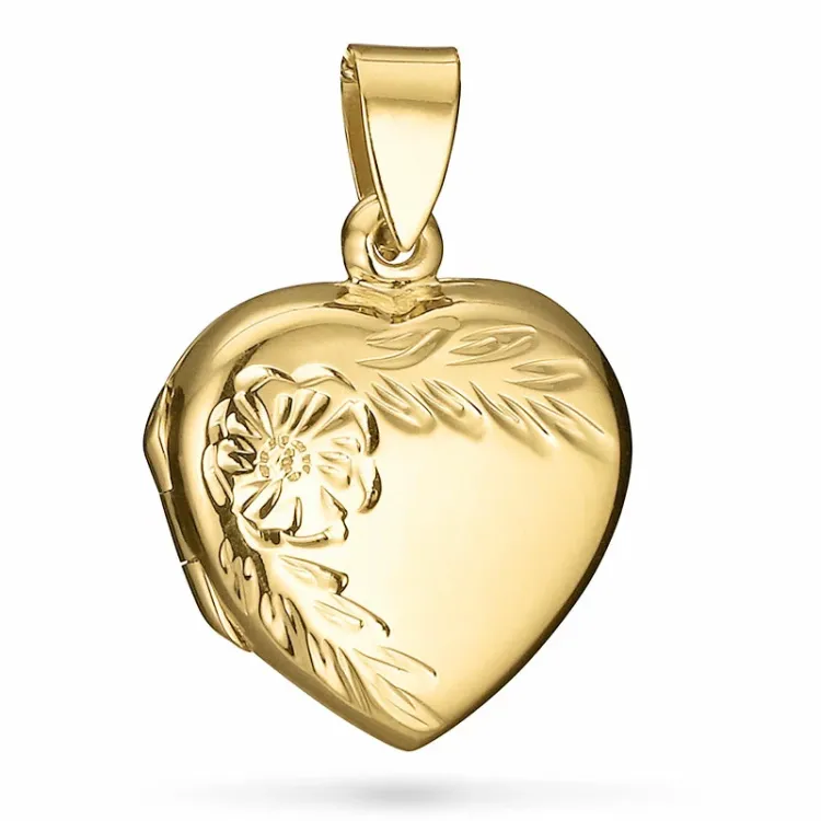 18 x 20 mm hart medaillon in verguld sterlingzilver