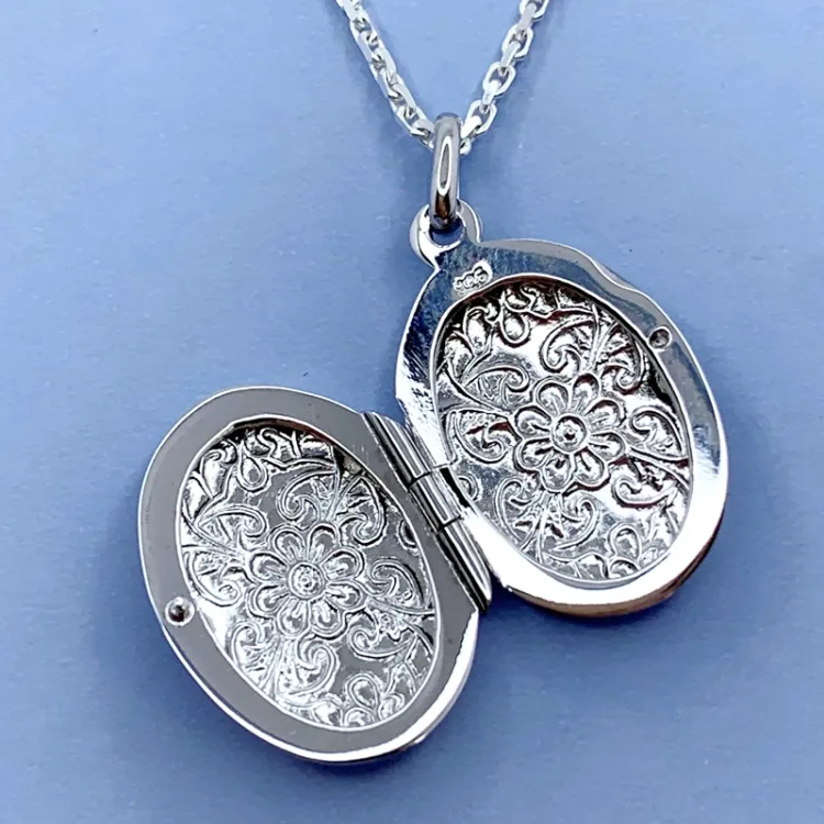 16 x 24 mm medaillon hanger in zilver