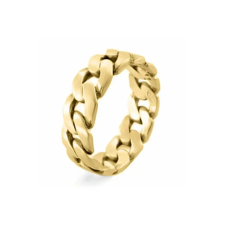 panzer ring in verguld sterlingzilver