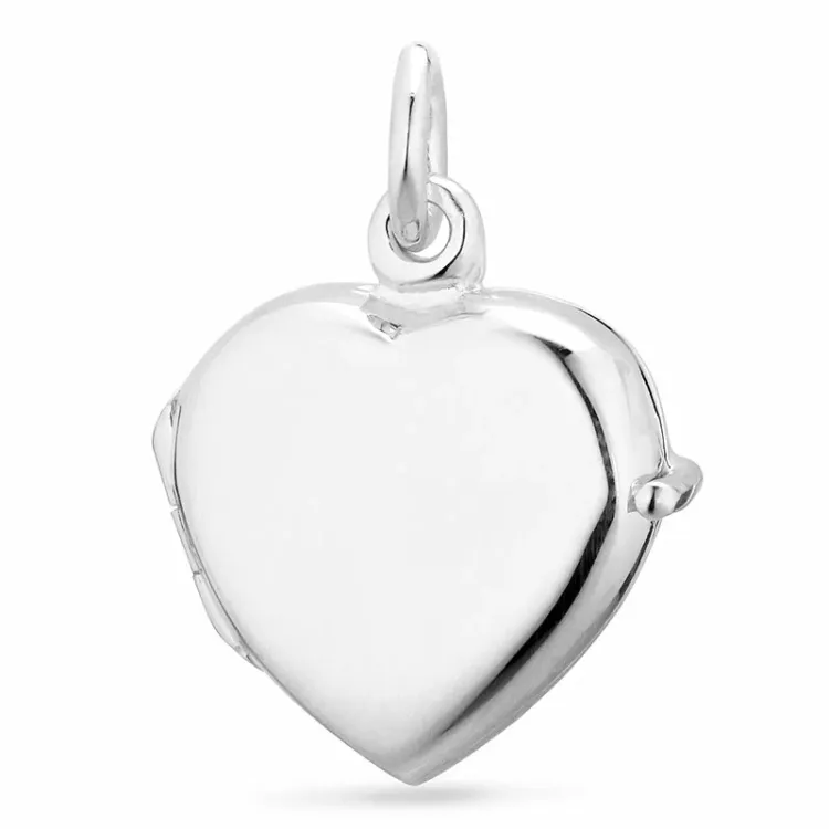17 x 15 mm hart medaillon in zilver