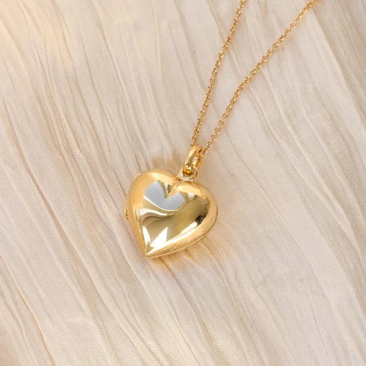 17 mm hart medaillon in verguld sterlingzilver