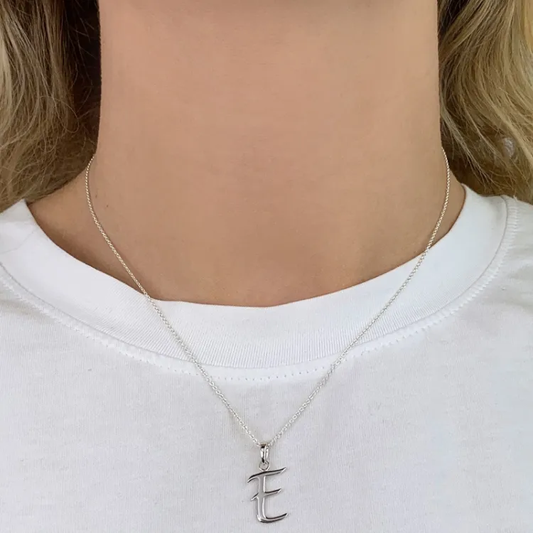 letter e hanger in zilver - My Letter