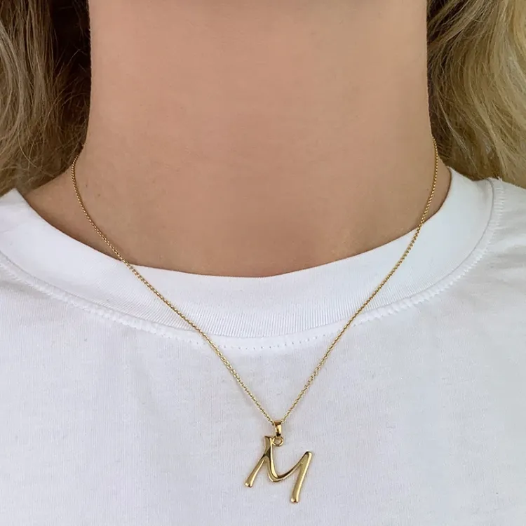 letter m hanger in verguld sterlingzilver - My Letter