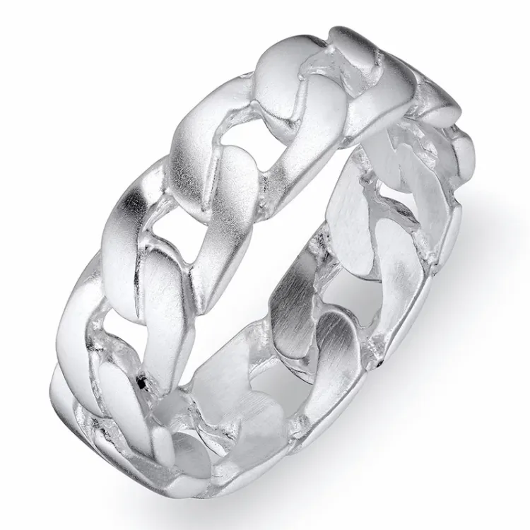panzer ring in zilver