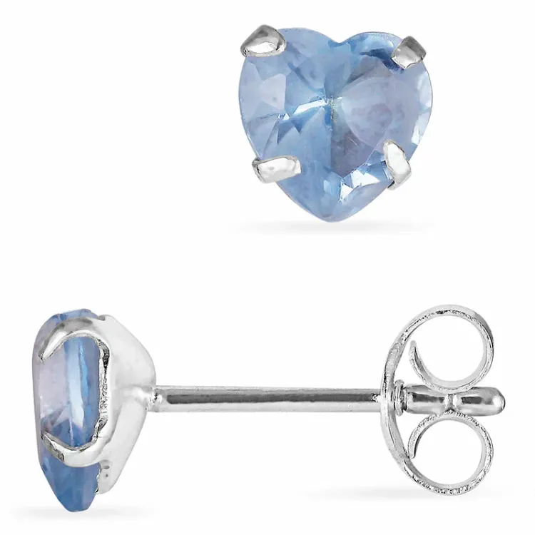 6 mm hart zirkoon oorsteker in zilver
