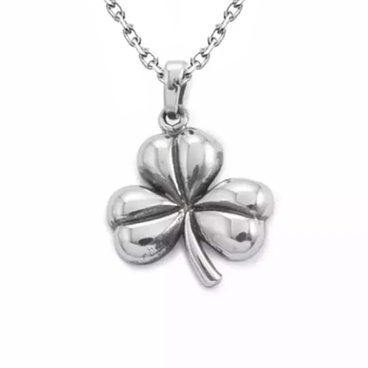 klavertje drie ketting in zilver met hanger in zilver
