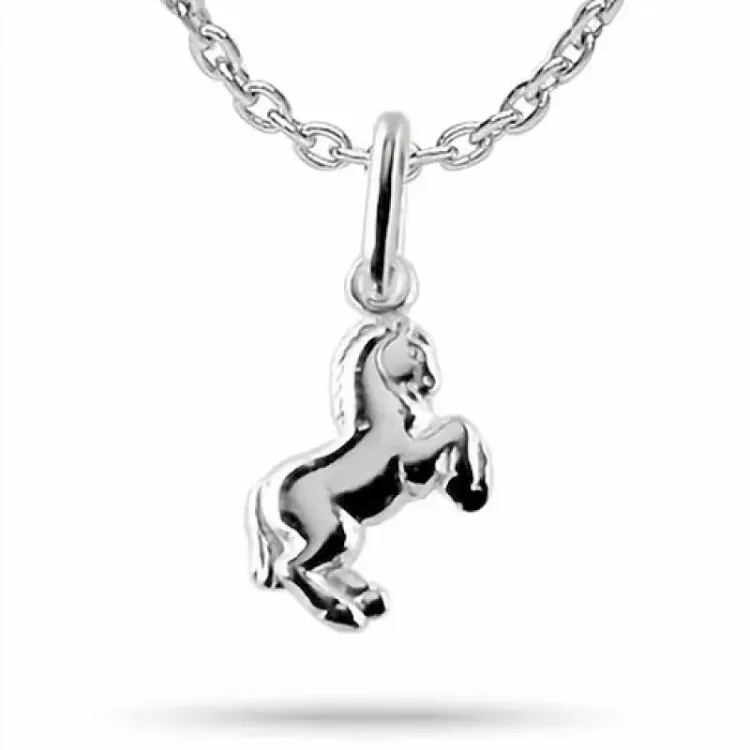 Klein paarden ketting in zilver met hanger in zilver
