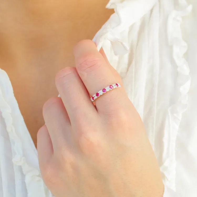 rode mémoire ring in zilver