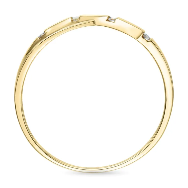 abstract diamant ring in 9 karaat goud 0,03 ct