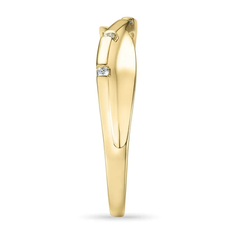 abstract diamant ring in 9 karaat goud 0,03 ct