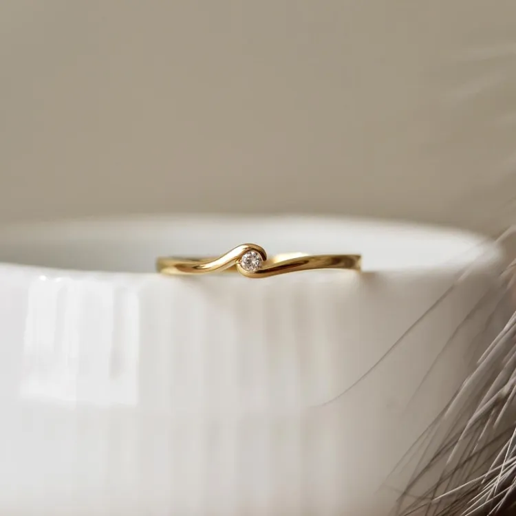 Diamant ring in 9 karaat goud 0,02 ct