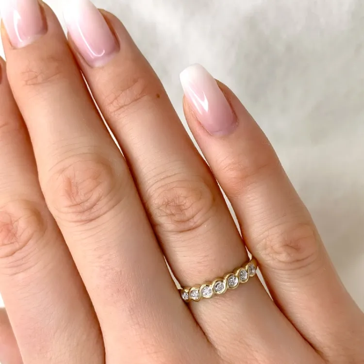 diamant ring in 9 karaat goud met rhodium 0,04 ct