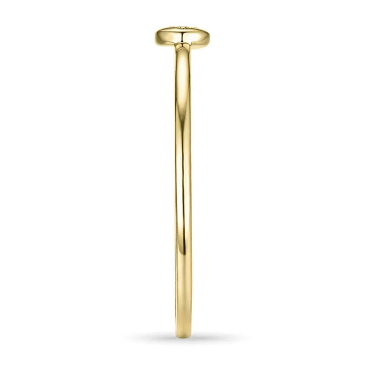 rond diamant ring in 9 karaat goud-en witgoud 0,01 ct