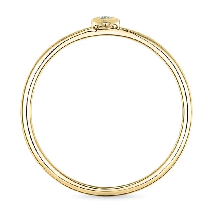 Vierkant diamant ring in 9 karaat goud 0,01 ct