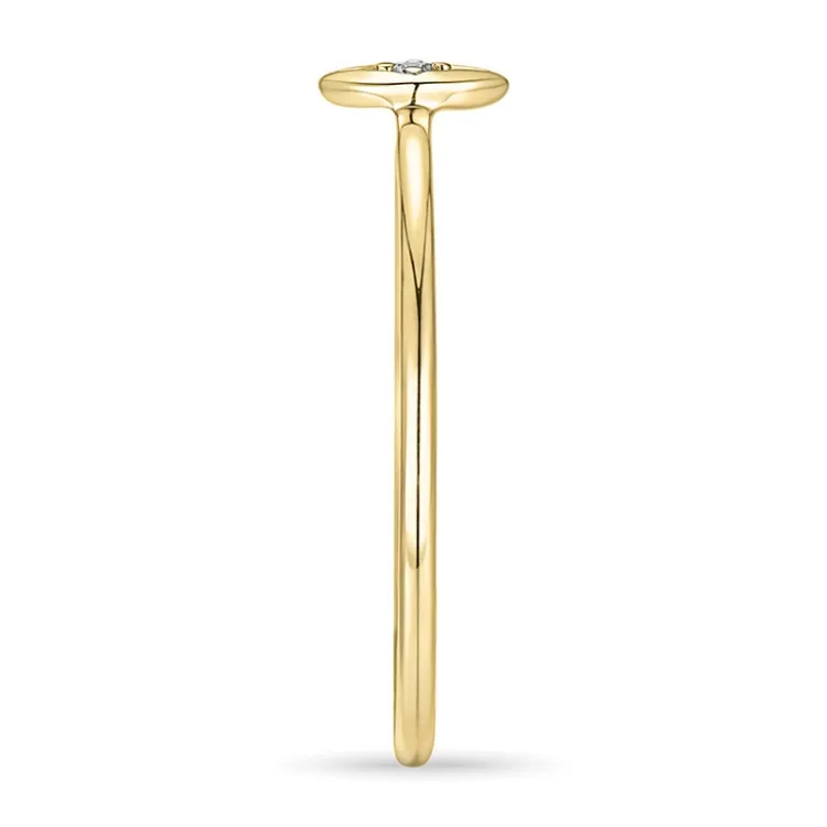 Vierkant diamant ring in 9 karaat goud 0,01 ct