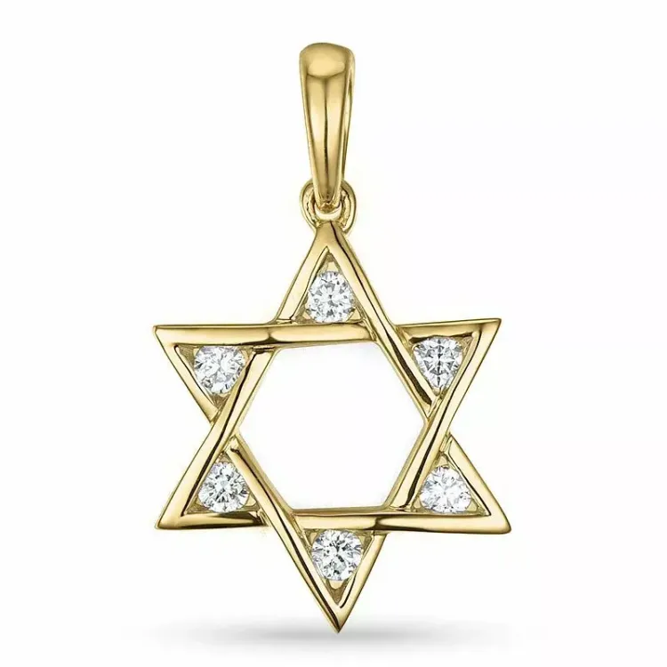 davidster hanger in 9 caraat goud-en witgoud 0,19 ct