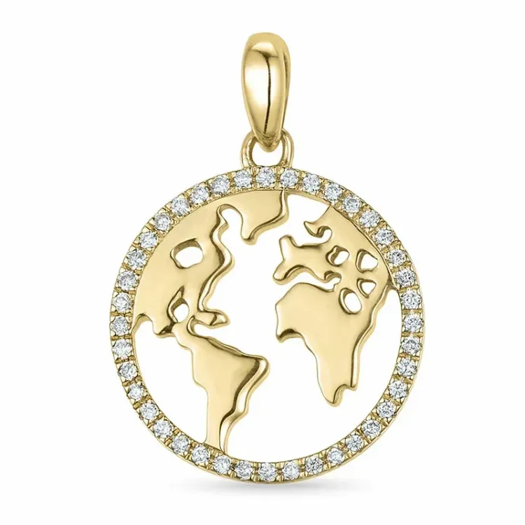 boom van het leven diamant hanger in 9 caraat goud 0,10 ct