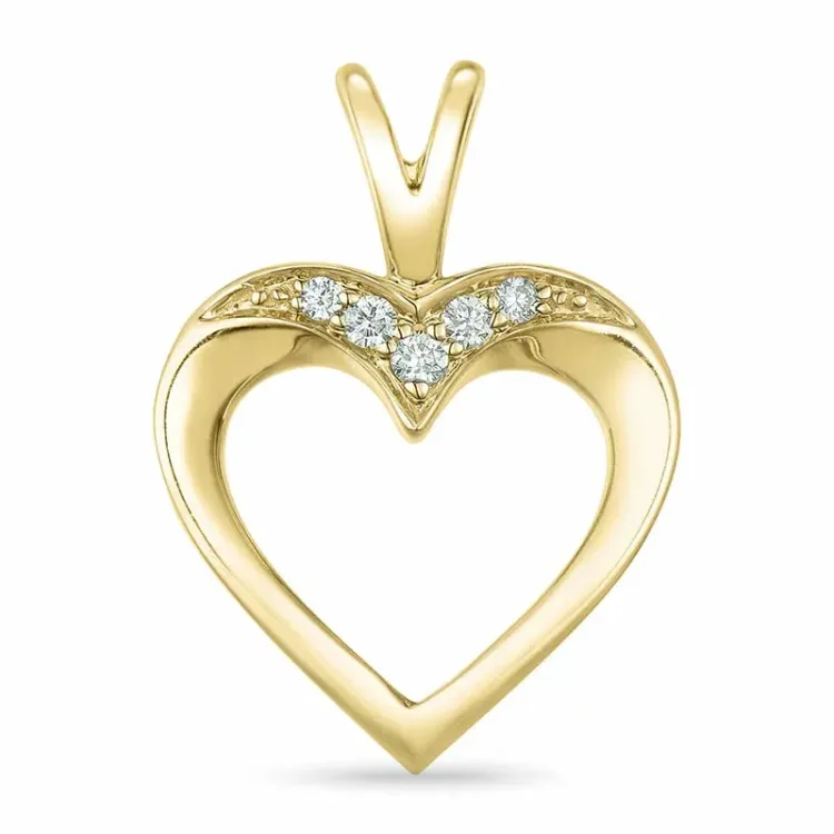 hart diamant hanger in 9 caraat goud 0,05 ct