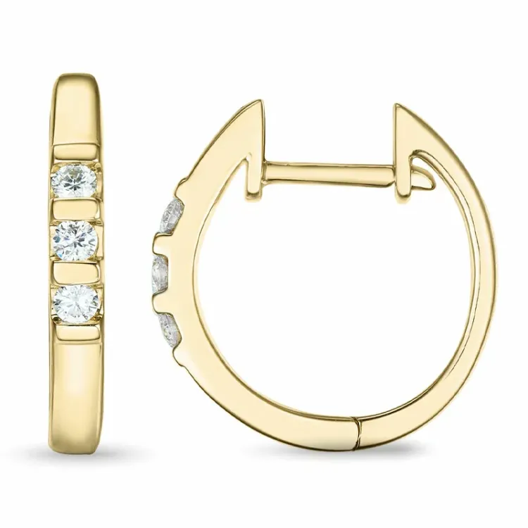 15 mm diamant creool in 9 karaat goud met diamant