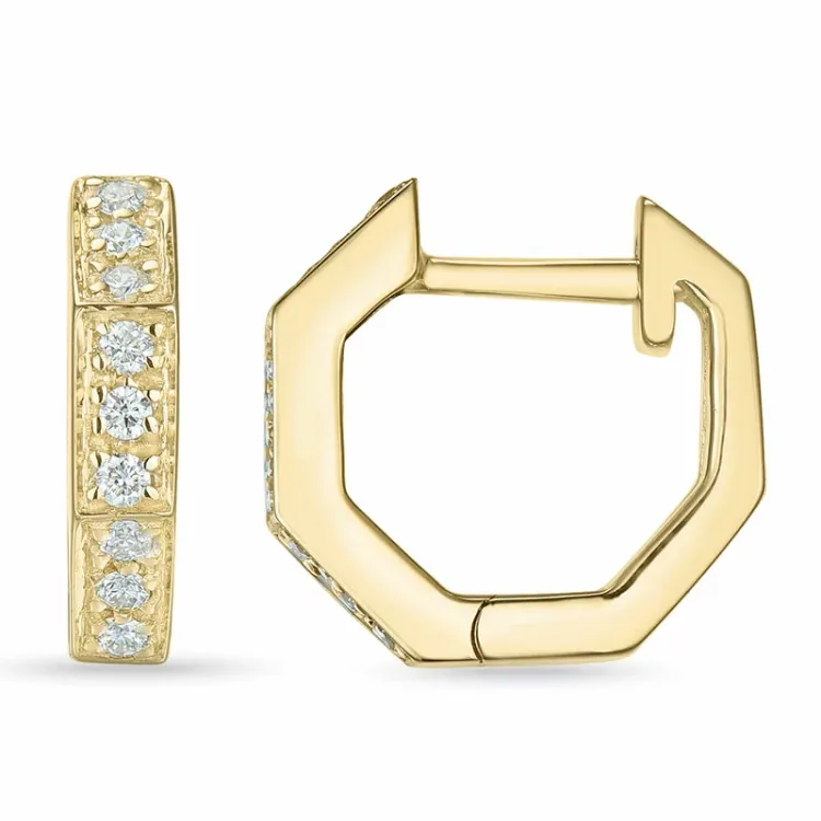 diamant creool in 9 karaat goud met diamant