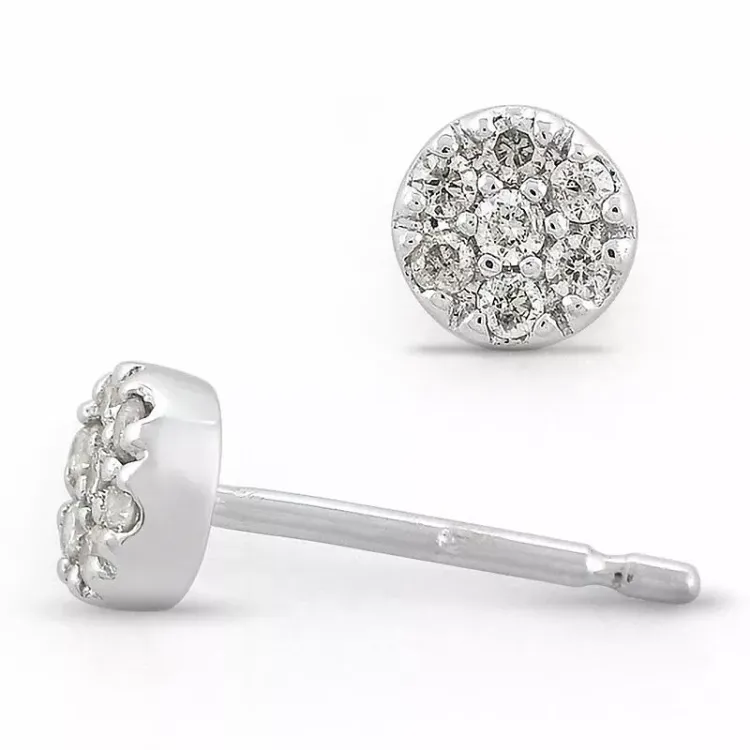 diamant solitaire oorbel in 9 karaat witgoud met diamant