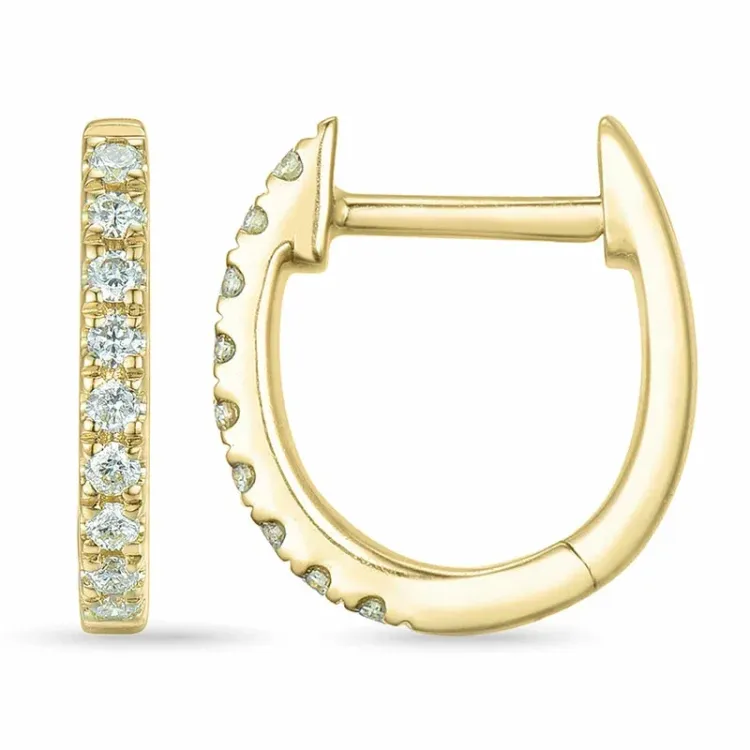diamant creool in 9 karaat goud met diamant 