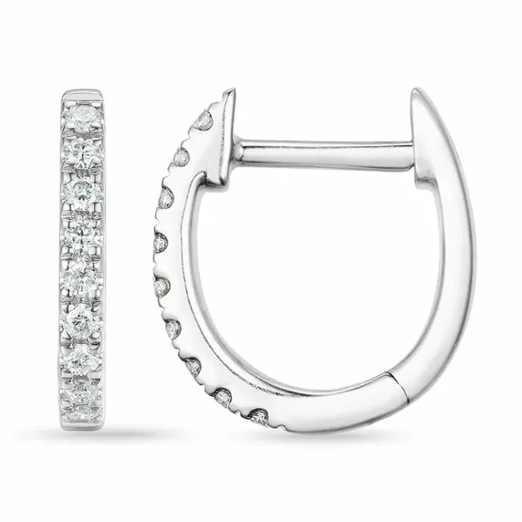 diamant creool in 9 karaat witgoud met diamant 