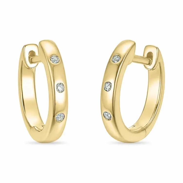 diamant creool in 9 karaat goud met diamant 