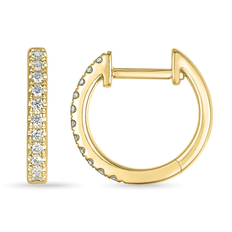 diamant creool in 9 karaat goud met diamant 