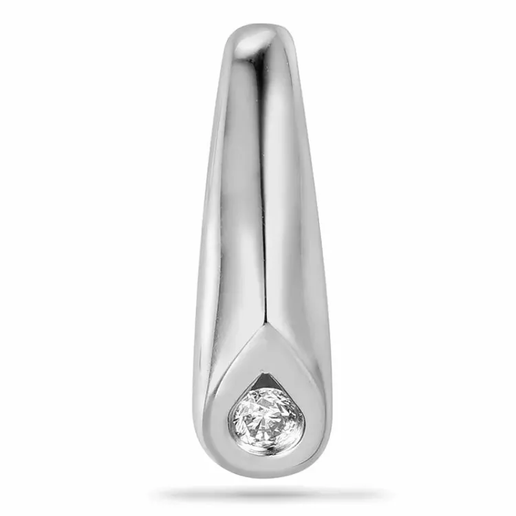 diamant hanger in 9 caraat witgoud 0,03 ct