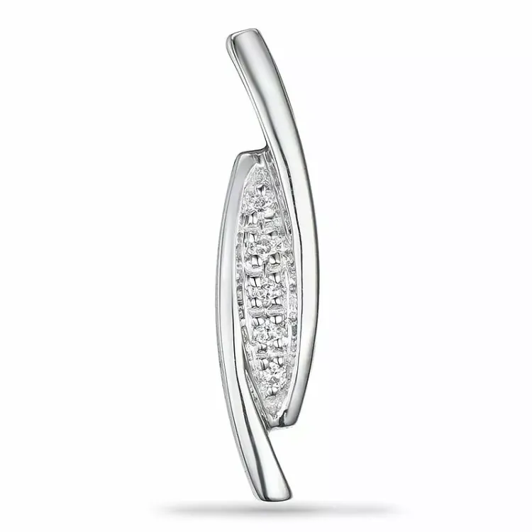 Diamant hanger in 9 caraat witgoud 0,02 ct