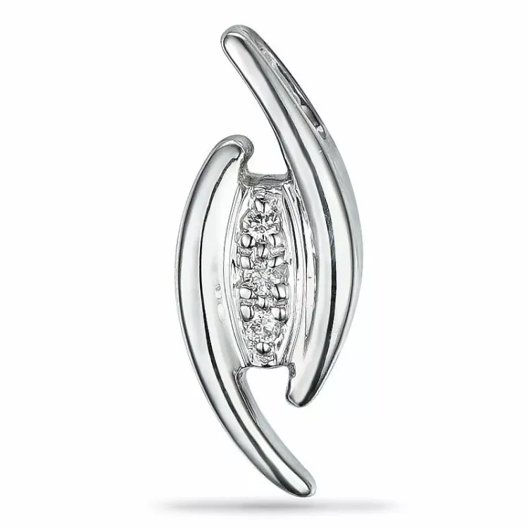 Diamant hanger in 9 caraat witgoud 0,01 ct