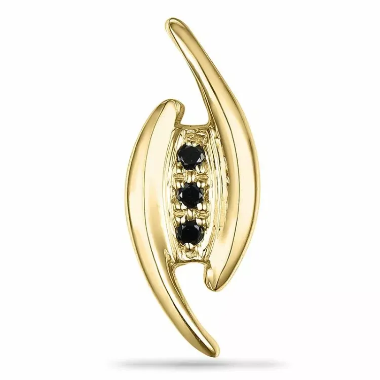 Zwart diamant hanger in 9 caraat goud 0,01 ct