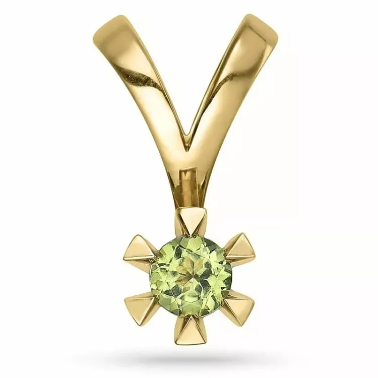 peridoot hanger in 9 caraat goud 0,30 ct