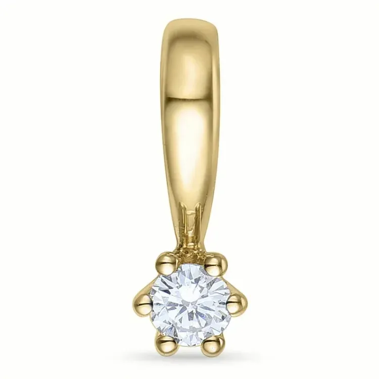 diamant solitaire hanger in 9 caraat goud 0,05 ct